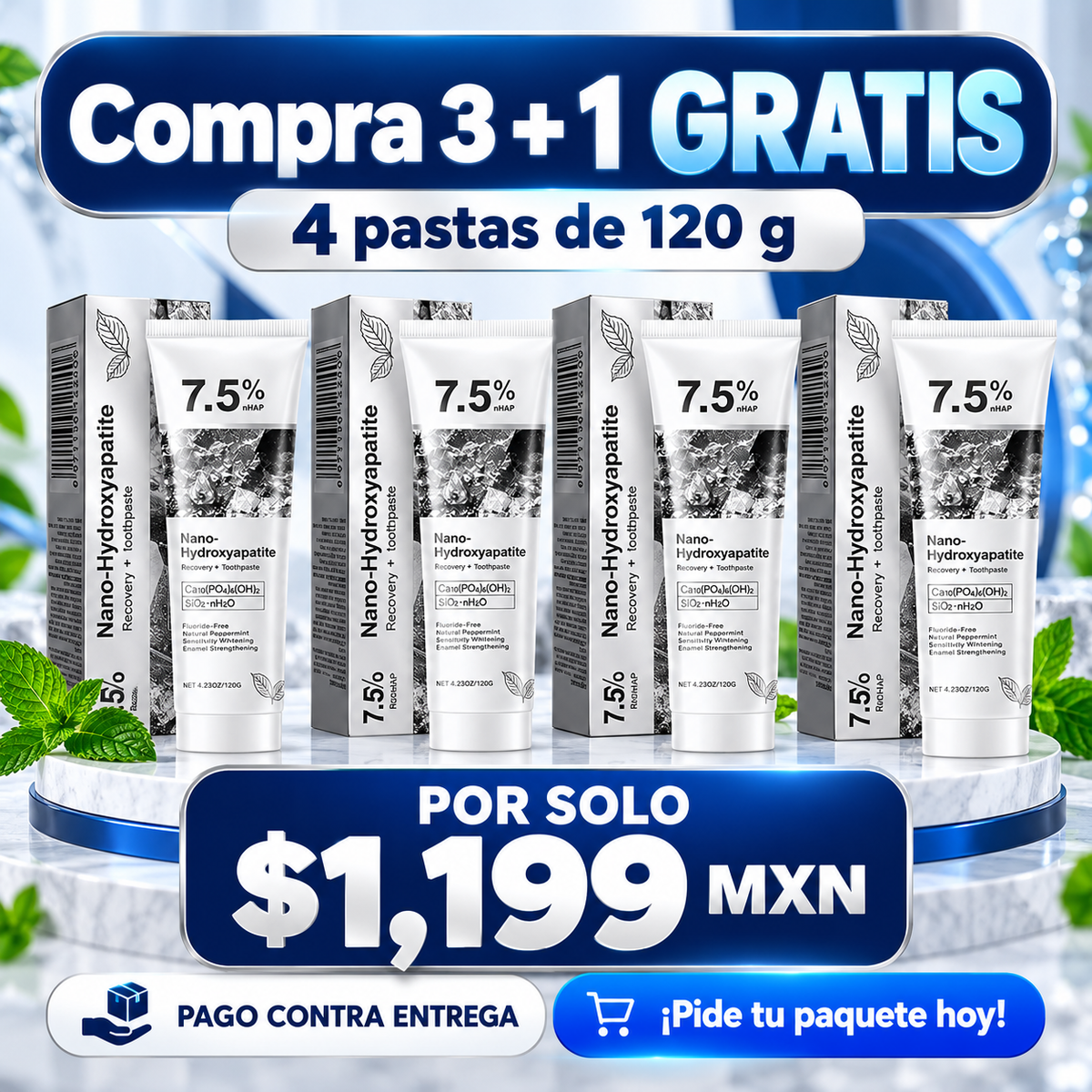 NanoWhite™ 7.5% | Pasta Dental de Hidroxiapatita