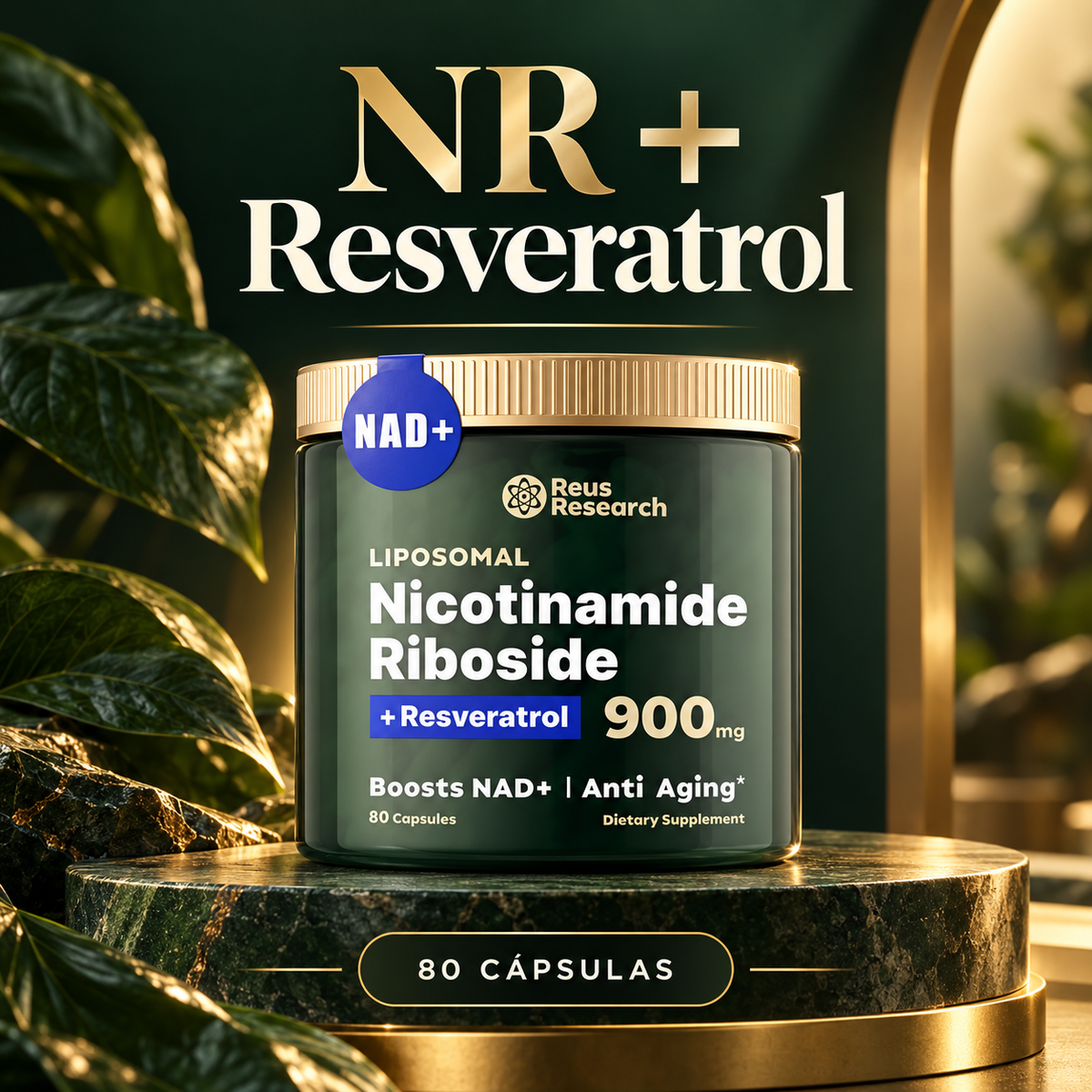 Reus Research NR + Resveratrol | 80 cápsulas
