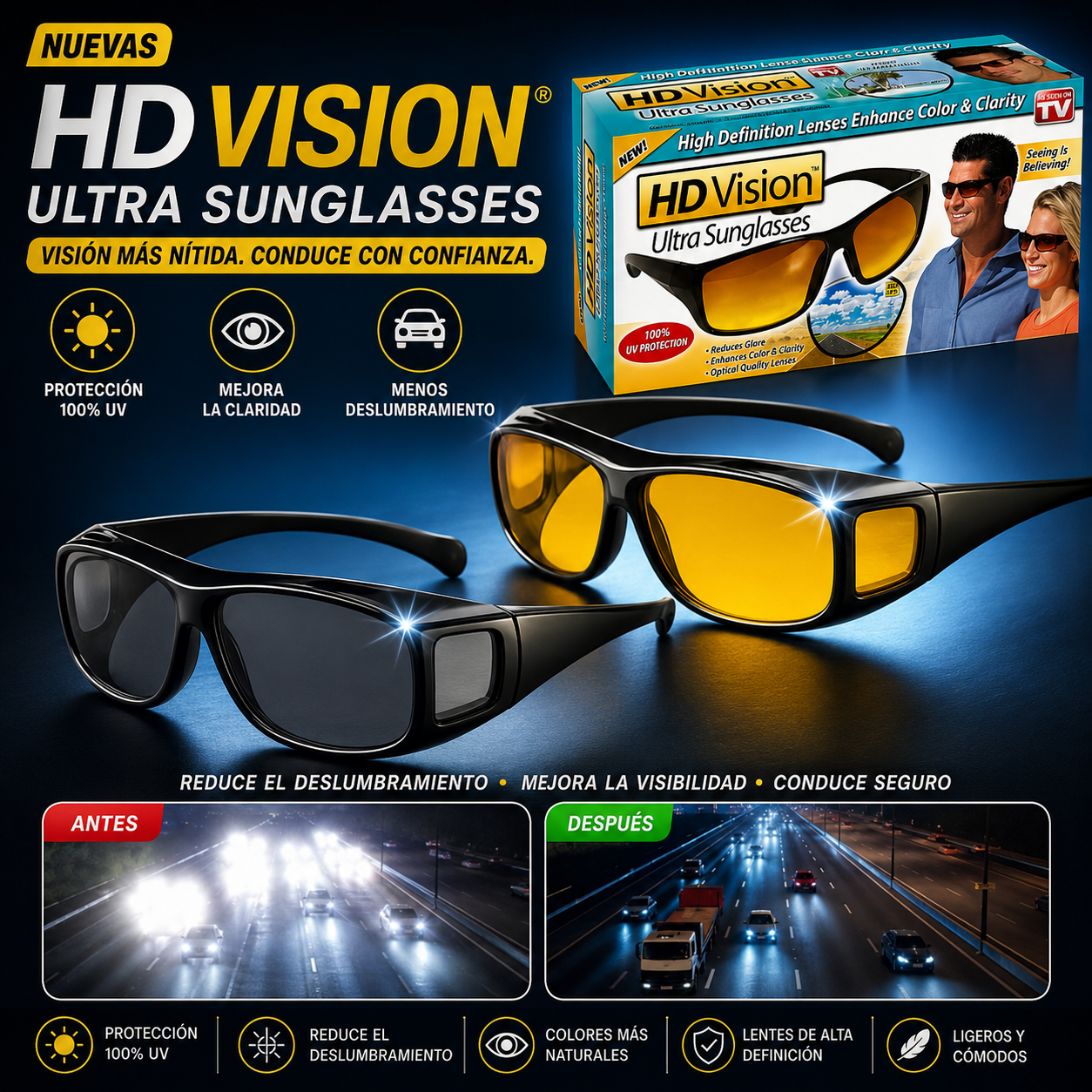 Gafas De Conduccion 2x1 Hd Vision Lentes