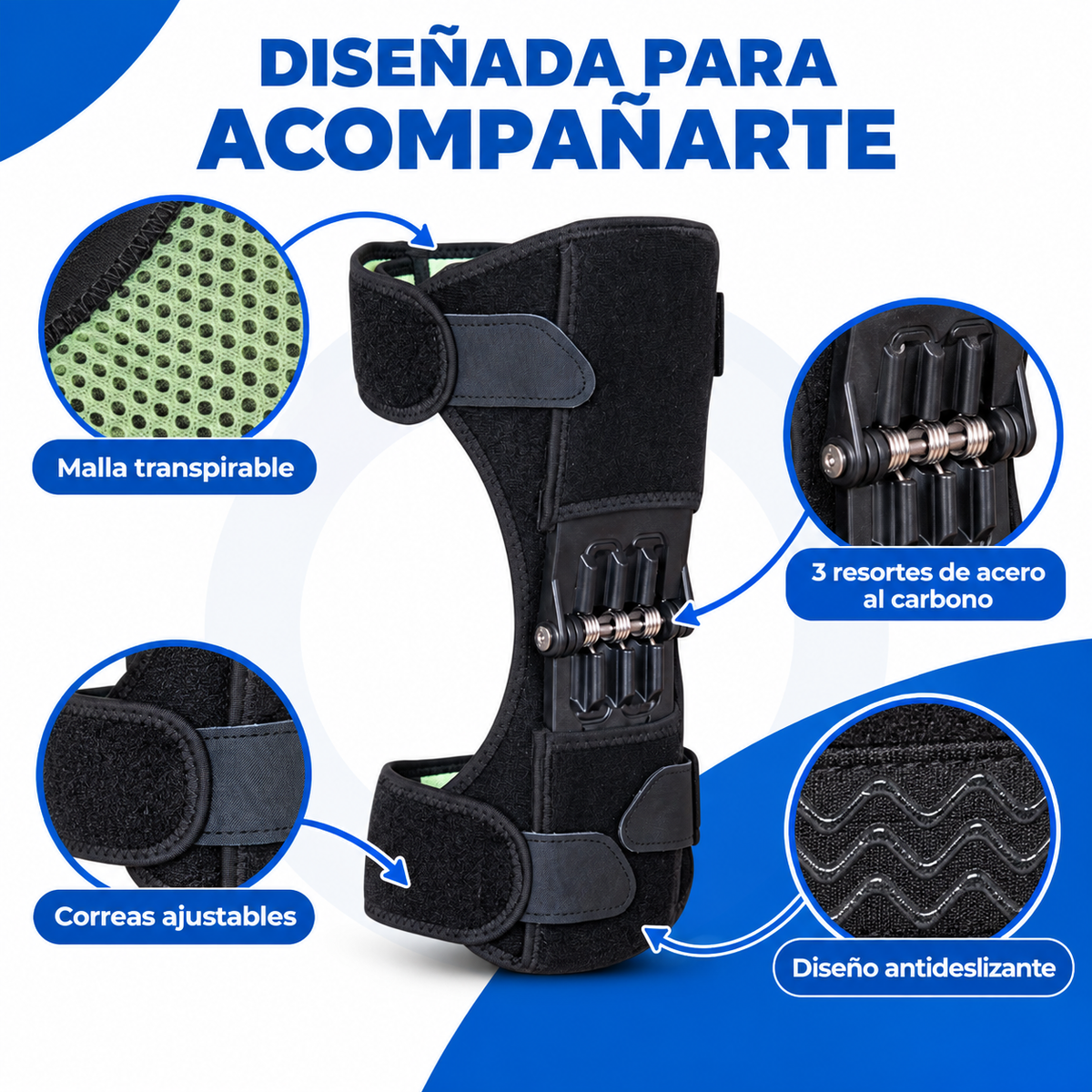Rodilleras PowerLift™ | con 3 Resortes de Asistencia