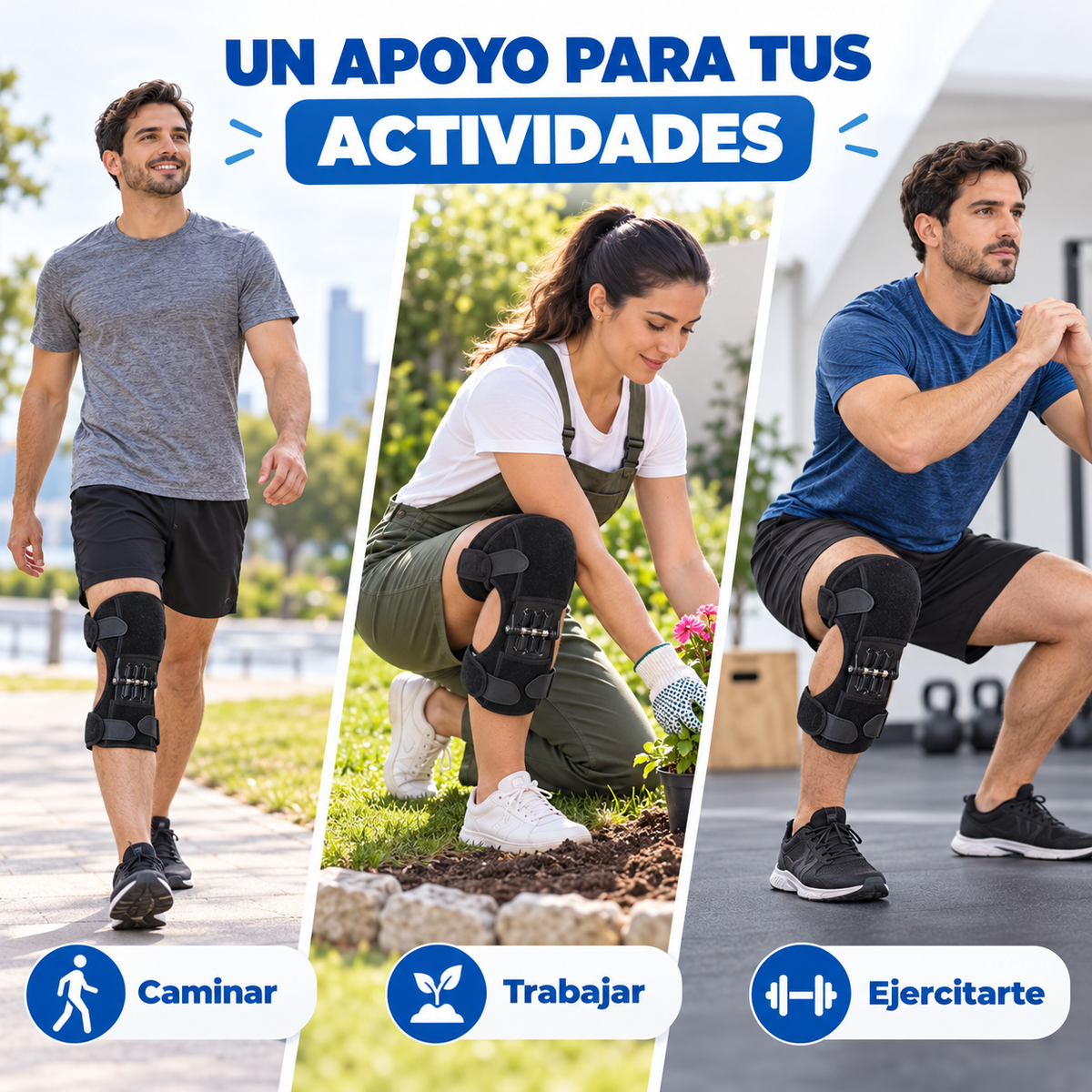 Rodilleras PowerLift™ | con 3 Resortes de Asistencia