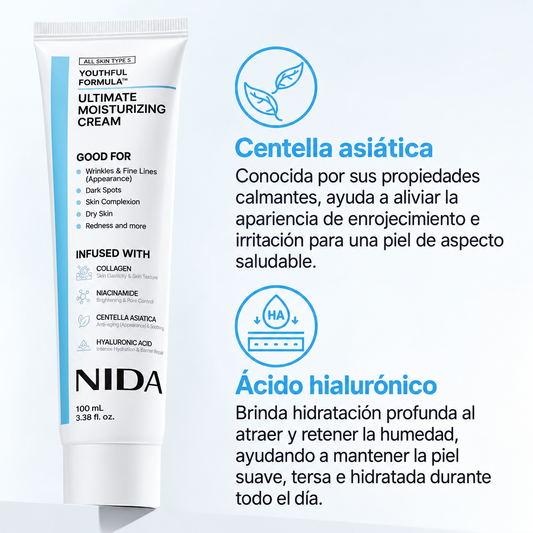 Crema Facial NIDA Hidratante y Reafirmante 100 ml