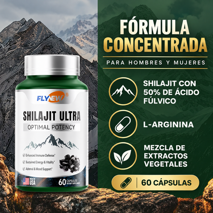 Shilajit Ultra Flynew – Energía y Vitalidad | 60 Cápsulas