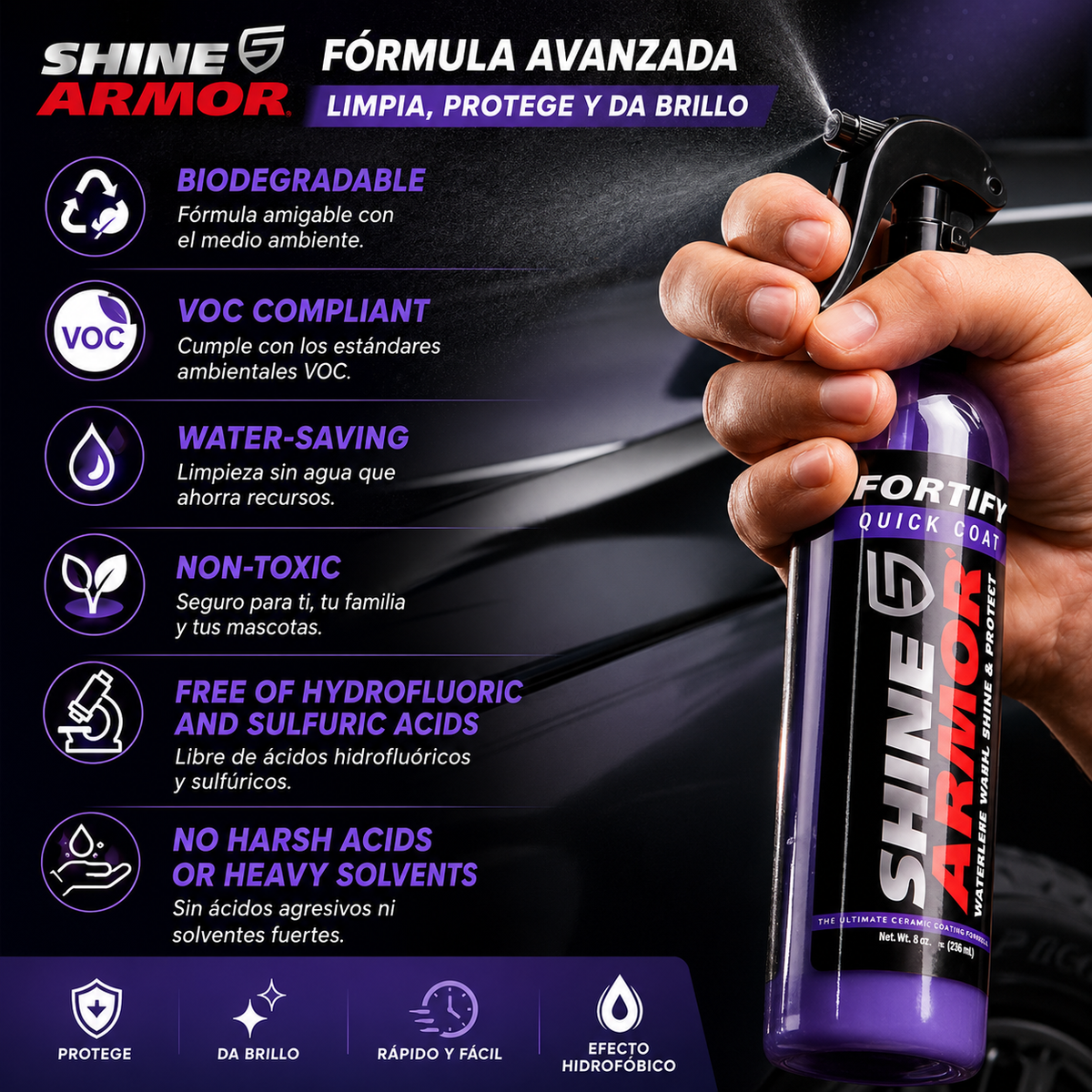 SHINE ARMOR | Spray De Revestimiento Ceramico Carro