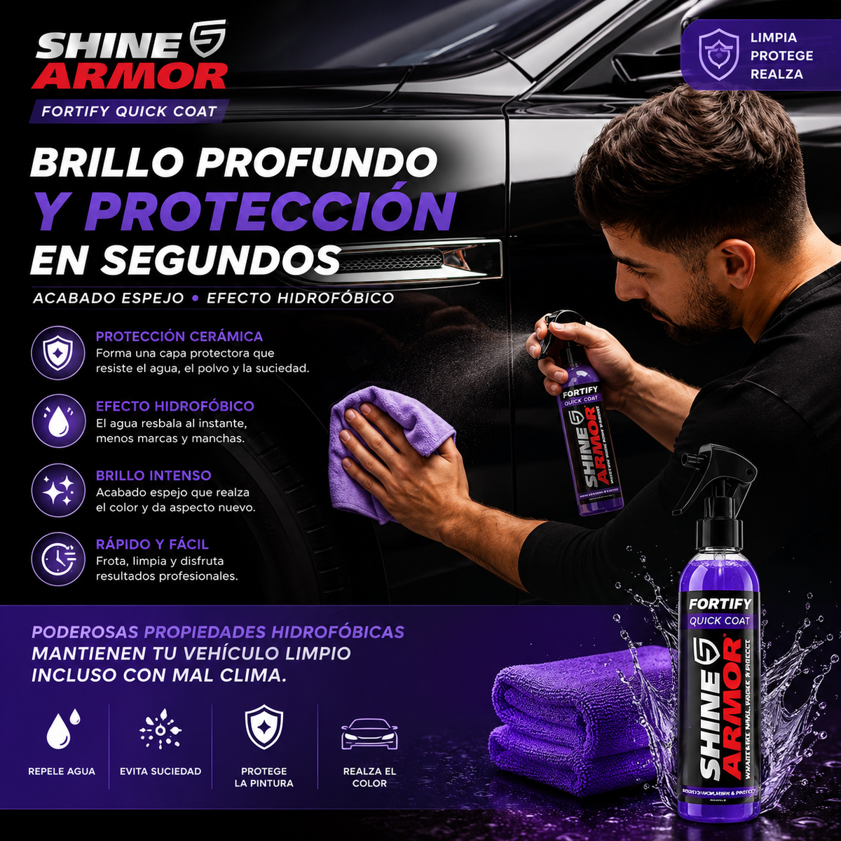 SHINE ARMOR | Spray De Revestimiento Ceramico Carro