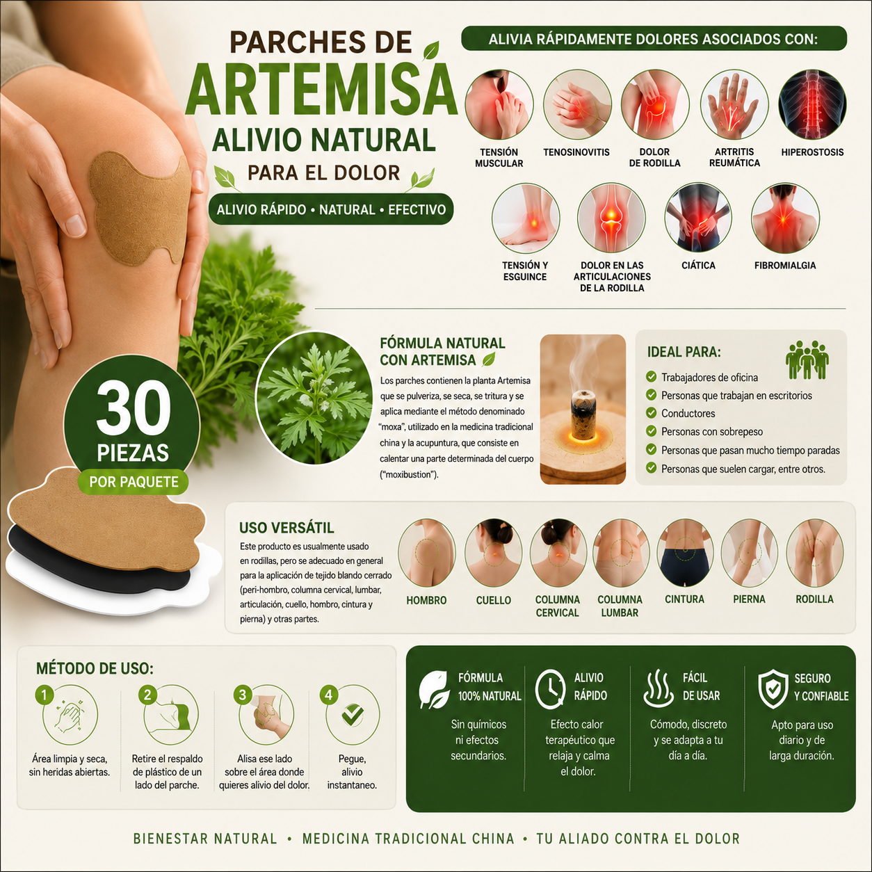 AlivioNatural™ | Parches de Rodilla