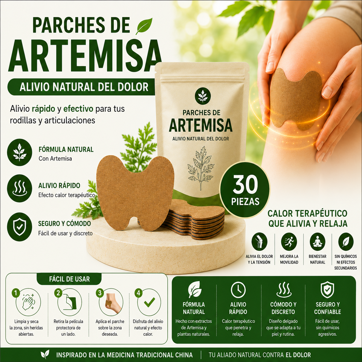 AlivioNatural™ | Parches de Rodilla