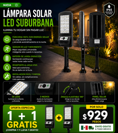 Lampara Solar Led Suburbana