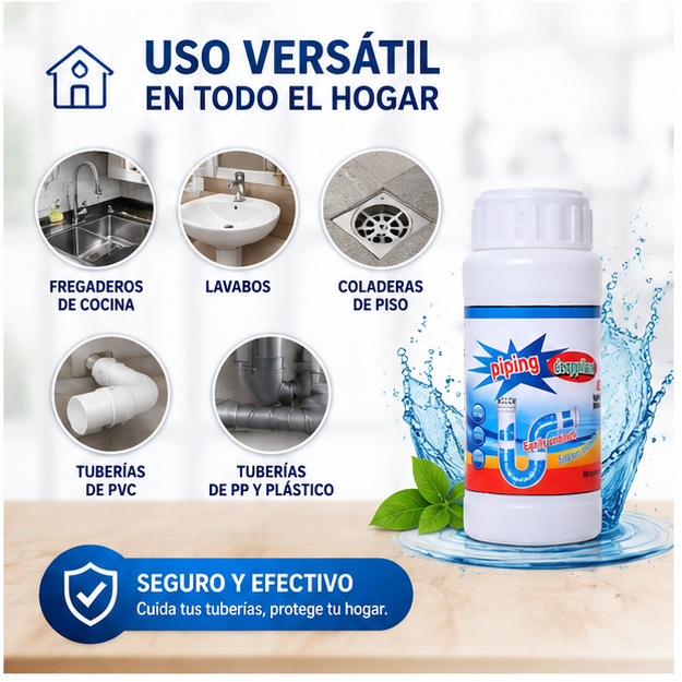 LimpiezaPerfecta™ | Limpia Tuberias Destapacaños En Polvo