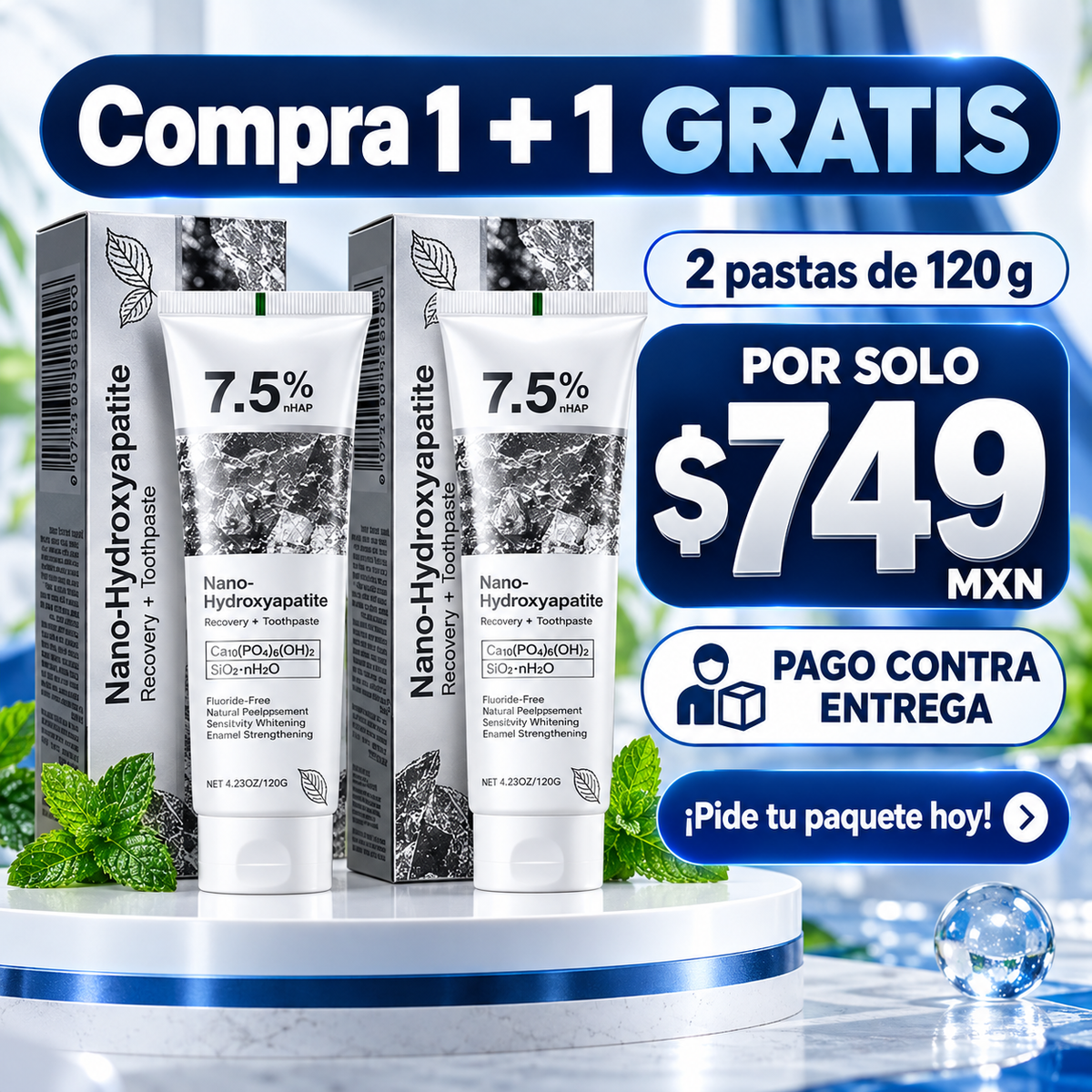 NanoWhite™ 7.5% | Pasta Dental de Hidroxiapatita