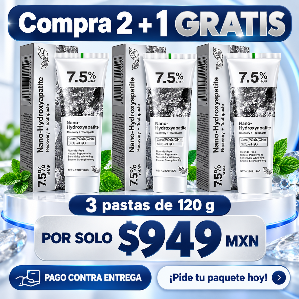 NanoWhite™ 7.5% | Pasta Dental de Hidroxiapatita