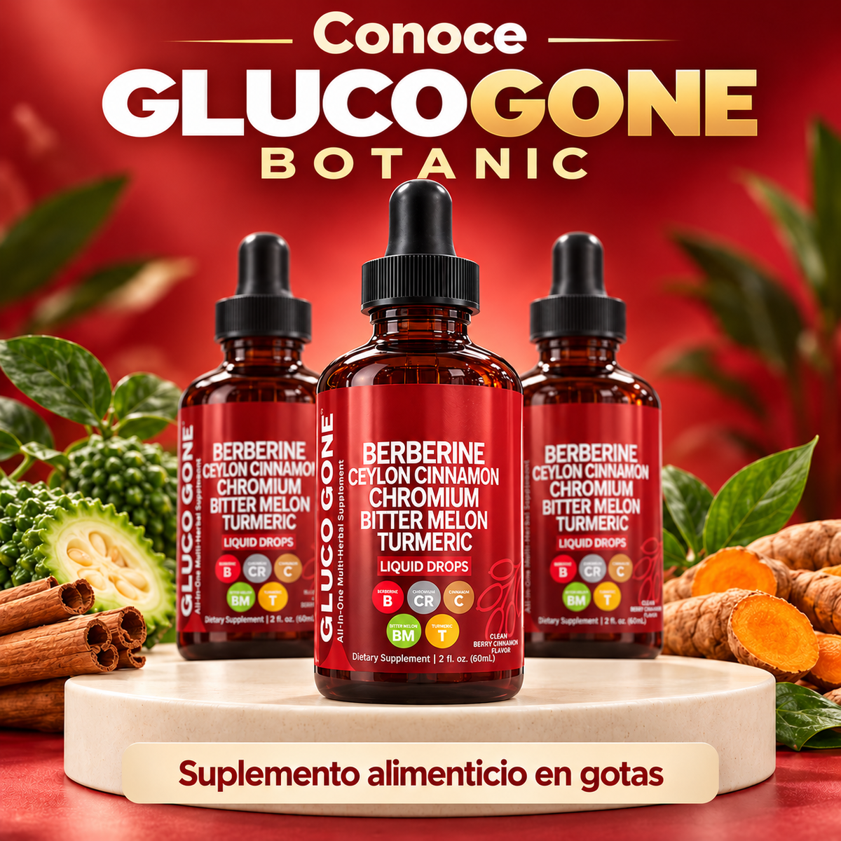 GlucoGone Botanic™ | Berberina + Canela de Ceilán